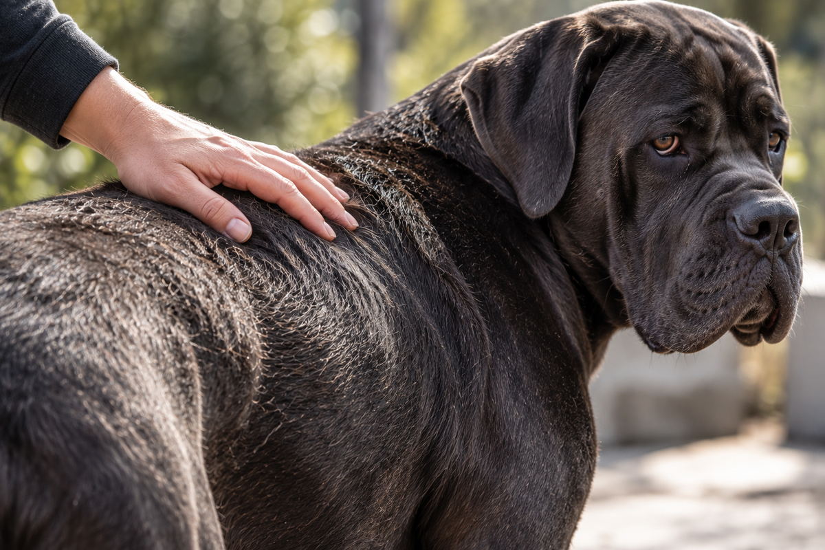 Trockene Haut und Hautbarriere beim Hund mit Haarfollikeln und Schuppen