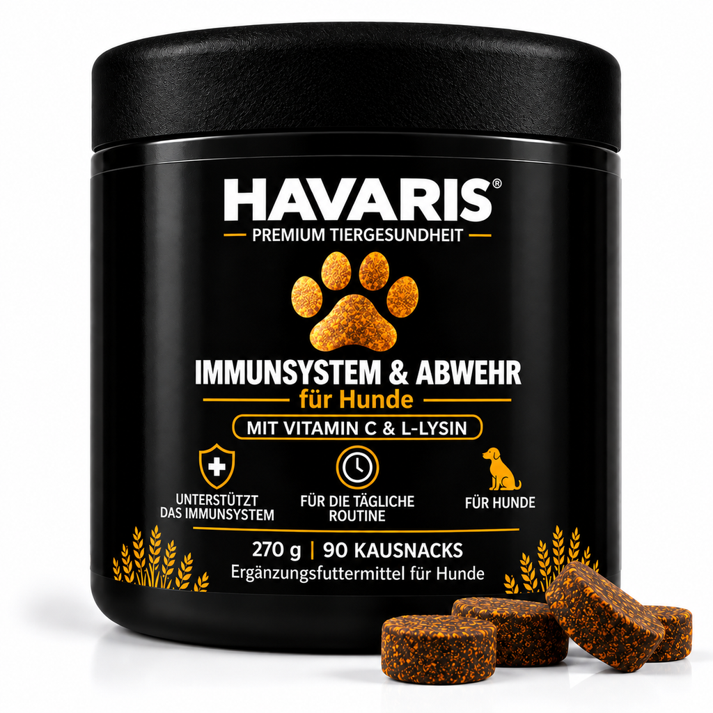 HAVARIS® Immunsystem für Hunde | 90 Kausnacks | Vitamin C & L-Lysin | 270 g