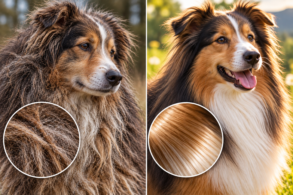 Aufbau der Hundehaut mit Epidermis Dermis Haarfollikel und Talgdrüse